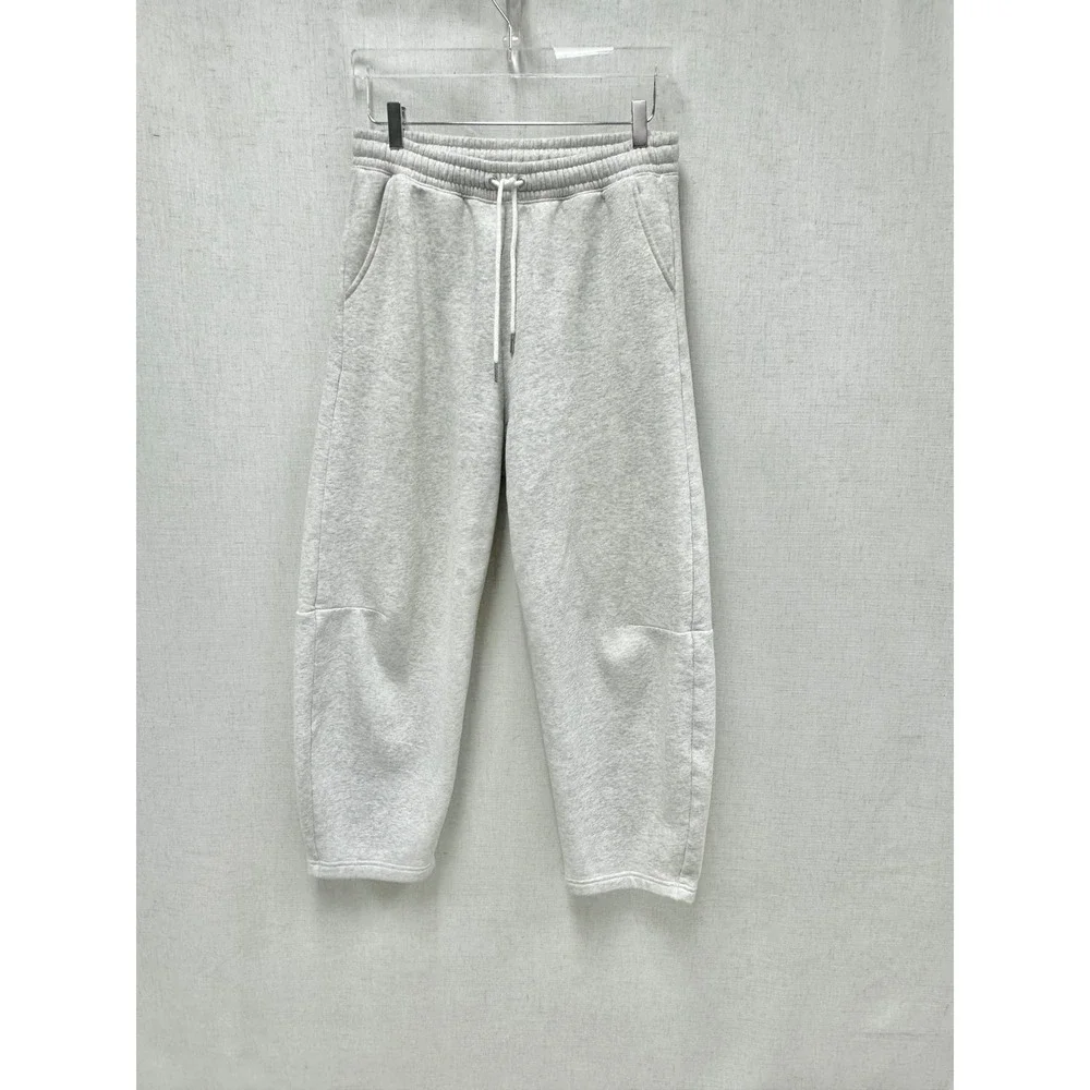 Abercrombie & Fitch Sunday Barrel Sweatpants Women Medium Heather Gray Wide Leg - Picture 2 of 13